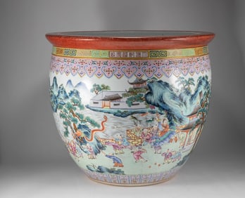 Qing Dynasty Five Colored Large Jar