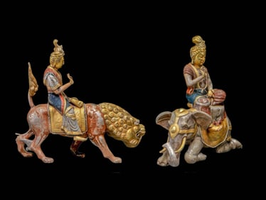 Silver gilded statue of Manjusri Samantabhadra from the Liao Dynasty