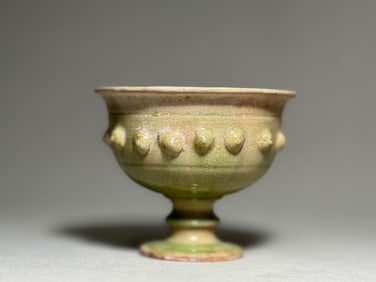 Tang Dynasty drum patterned high footed cup
