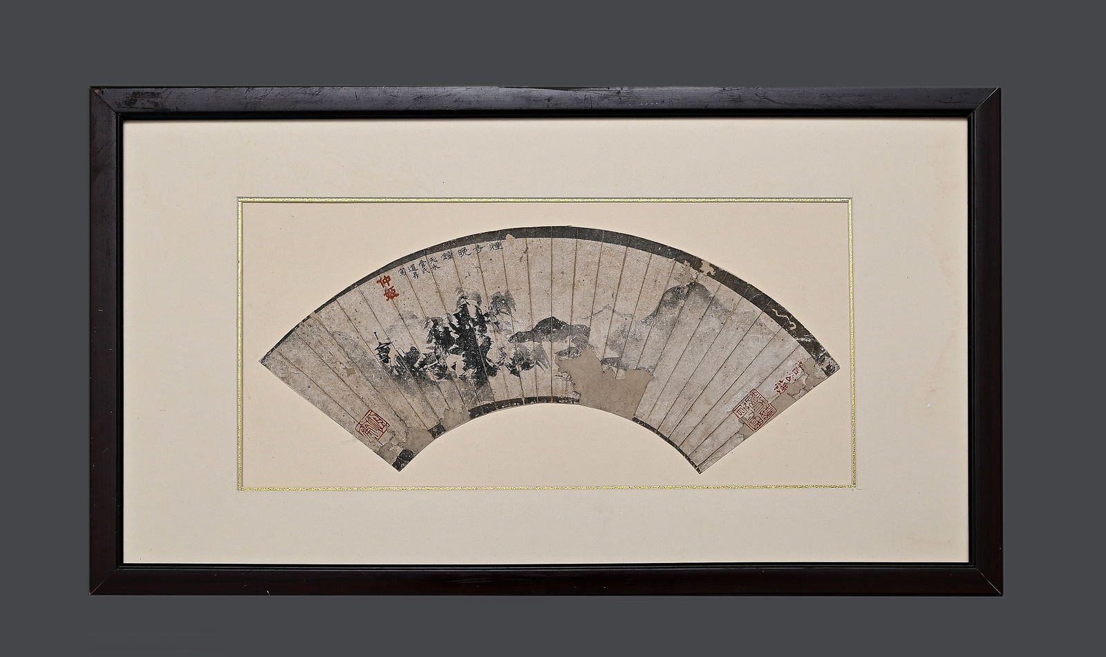 Guandao Sheng, wife of Zhao Mengfu, landscape fan painting: L:70cm W:40cm