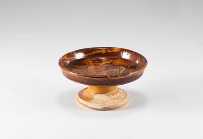 Tang Dynasty Yellow Glazed High footed Plate