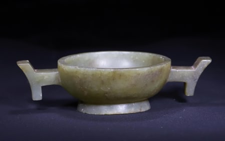 Double ear jade cup