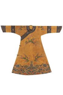 Qing Dynasty Qianlong silk phoenix robe: H:180cm W:140cm