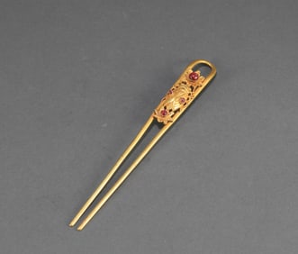 Ming Dynasty pure gold hairpin