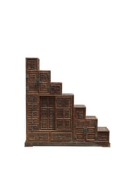 Purple sandalwood, bamboo cloud pattern, step by step rising cabinet