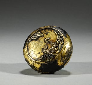 In the Qing Dynasty, copper gilded character story printing boxes
