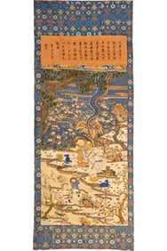 Embroidered Nine Yang Cooling Diagram with Silk Thread