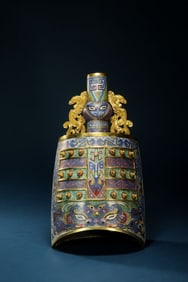 Qing Dynasty cloisonn é enamel clock
