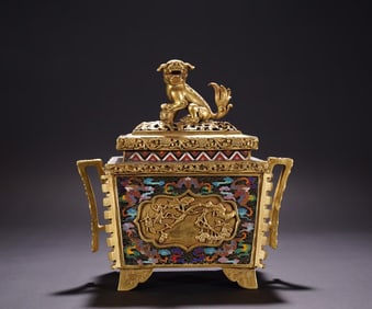 Qing Dynasty cloisonn é enamel furnace