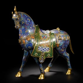 Qing Dynasty cloisonn é enamel horse
