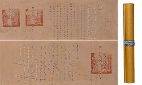 Handscroll of imperial edicts and blueprints from the Guangxu period in ancient China
