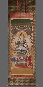 Ding Yunpeng Guanyin Good Man Ding Tu Silk Scroll