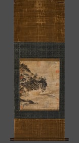 Vertical axis of ancient Chinese Xia Gui landscape blueprint