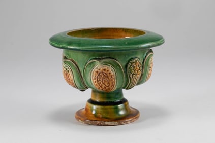 Tang Dynasty Tri colored High footed Cup