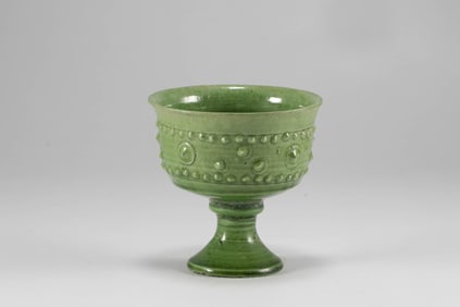 Tang Dynasty Blue Glazed High footed Cup