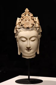 White Marble Buddha Head in Northern Qi Dynasty