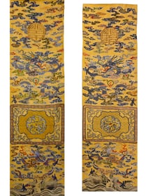 Qing Dynasty Nasha embroidery dragon chair covers