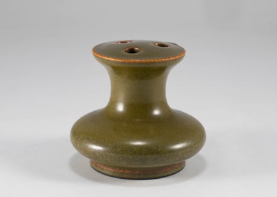 Qing Dynasty tea glaze three hole fragrance plug