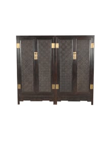 Purple sandalwood cluster patterned square corner cabinet