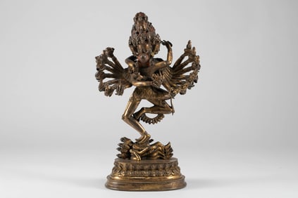 Ming Dynasty bronze gilded statues in the style of Mustang