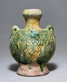 Tang Dynasty Tri colored Flat Pot