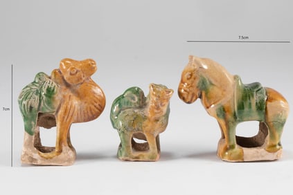 A set of Tang Dynasty tri colored pottery