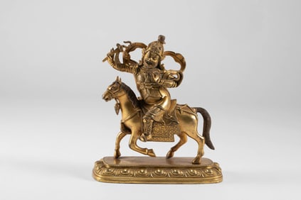 Bronze gilded statue of the King of Steeds in the Qing Dynasty