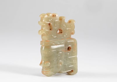 Western Zhou Dynasty jade pendant with human face