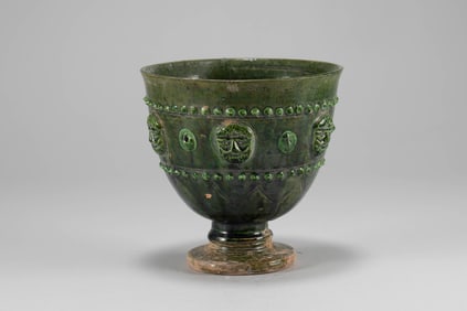 Tang Dynasty Green Glazed High footed Cup
