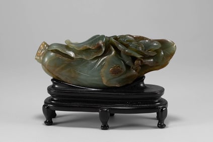 Qing Dynasty blue and white jade cabbage
