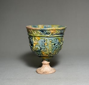 Tang Dynasty Tri colored High footed Cup
