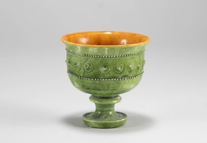 Tang Dynasty milk nail patterned high footed cup