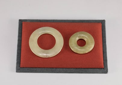 Red Mountain Yellow Jade Ring Pair