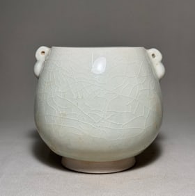 Sui Dynasty white glazed double ear bowl