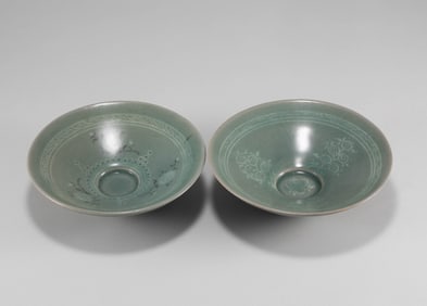 A pair of Goryeo celadon bowls