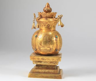 Tang Dynasty copper gilded furnace