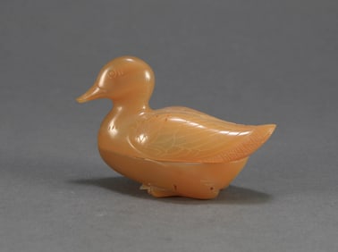 Qing Dynasty agate mandarin duck
