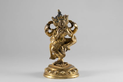 Qing Dynasty cloisonn é four armed Guanyin