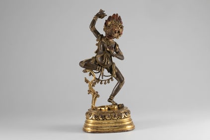 Bronze gilded statue of Haimu from the Qing Dynasty