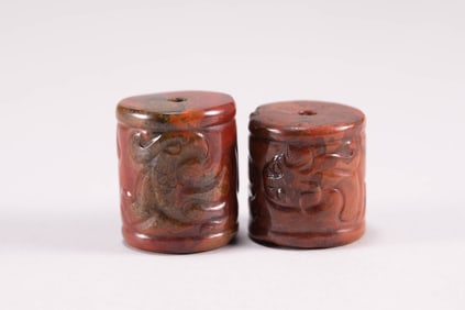 A group of Warring States Red Agate Le Zi