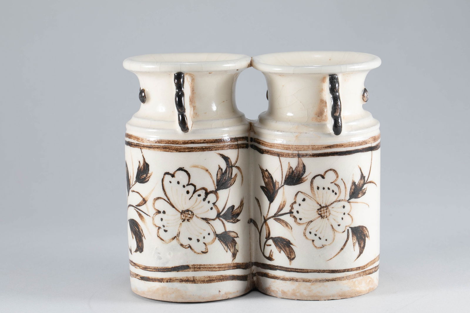 Song Dynasty Cizhou kiln connected bottle: H:12.5cm L:14cm