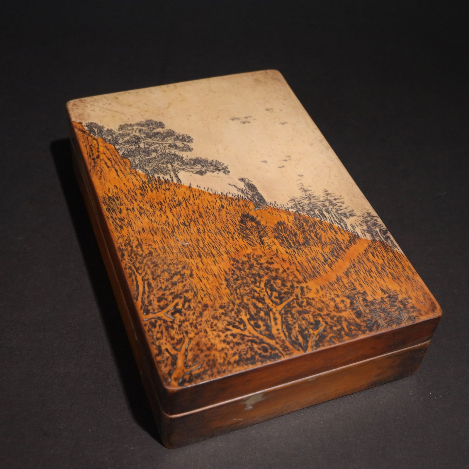 Colorful Songhua Stone Cover Inkstone: L:cm W:cm