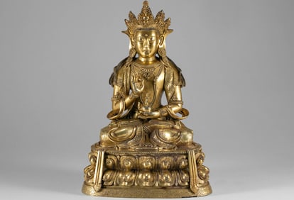 Qing Dynasty gilded statue of Guanyin