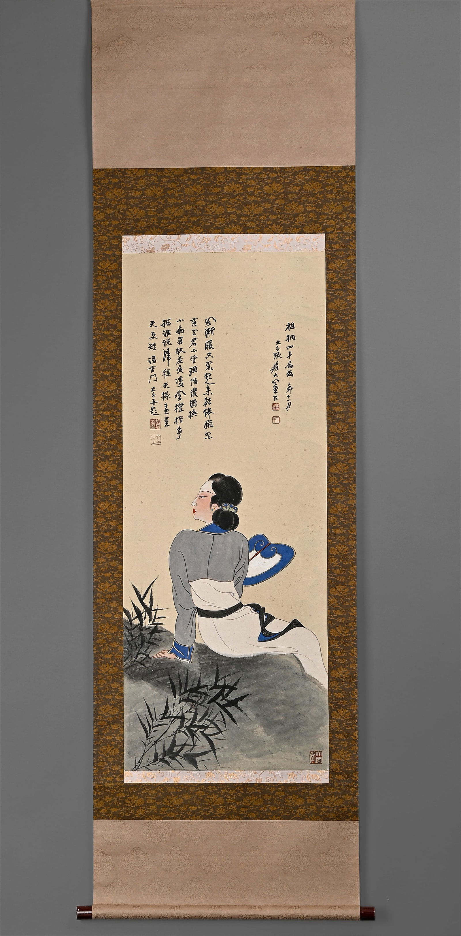 Zhang Daqian's Golden Gate Ladies' Drawing Notebook Vertical Axis: H:102cm W:40cm