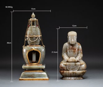 Song Dynasty Jade Buddha and Jade Pagoda