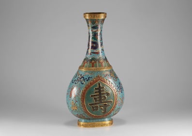 Ming Dynasty cloisonn é flat teapot