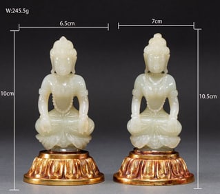 Song Dynasty Bronze-gilt jade Buddha