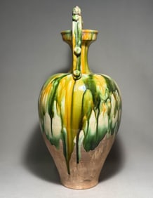 Tang Dynasty Three Colored Dragon Head Bottle