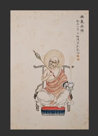 Manuscript of Chen Shaomei's Infinite Life Buddha Drawing in Ancient China