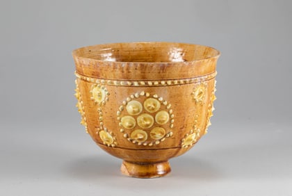 Tang Dynasty yellow glazed milk nail patterned bowl